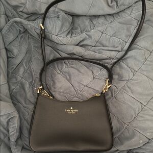 Kate Spade Black Shoulder Bag with Gold Accents